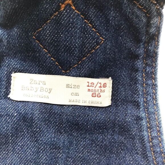 Zara distressed denim overalls EUC 12-18 months - Picture 4 of 6